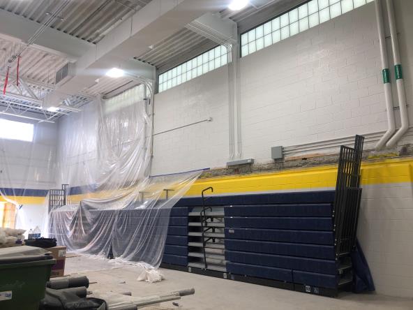 CES – Gym Addition Bleachers & Painting In Progress