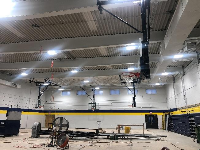 CES - Gym Addition Basketball Hoops in Progress