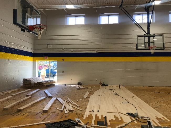 CES - Gym Addition Wood Floors Install in Progress