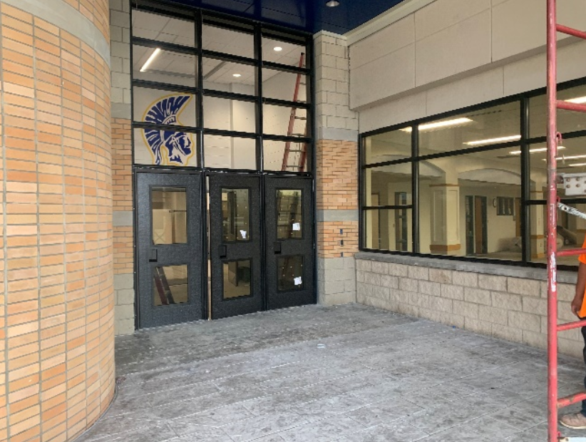 CES - Storefront doors installation at Main Entrance